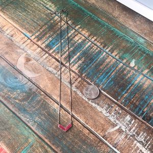 Dark pink chevron necklace